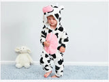 Animal Theme Flannel Baby Romper
