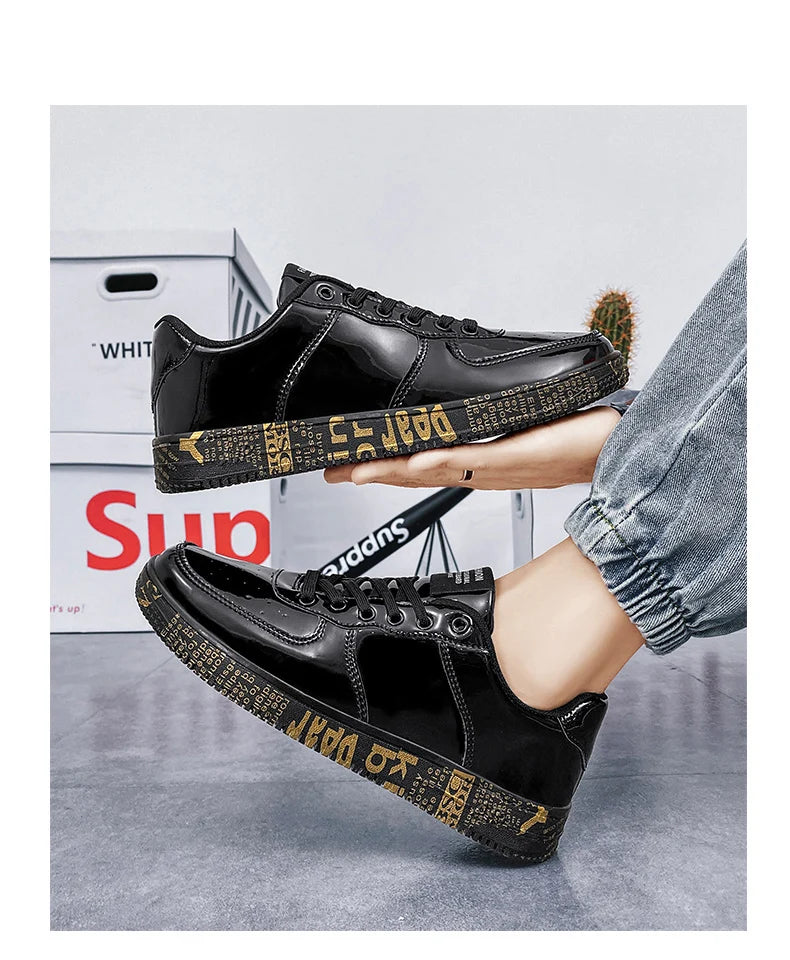 Men's Glitter Lace-Up Streetwear Sneakers