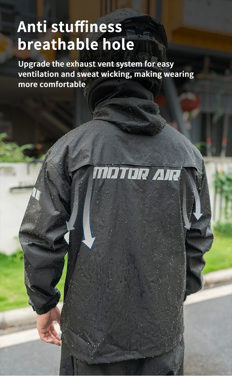 Motor Air Motorcycle Raincoat – 2-Piece Riding Suit