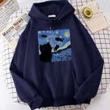 Starry Cat Night Fleece Hoodie