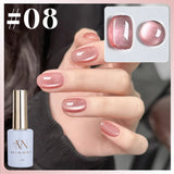 MIANEL 1-16PCS Light Smoke Magnet Cat Eye Gel Nail Polish 2025 New Glass Bead Nude Pink Nail Glue Pink Nails Blue Nails Nail Art