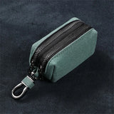 Portable Keychain Wallet for Men Women Large-Capacity Double Zipper Key Pouch Bag Suede Leather Key Case Unisex Coin Purse