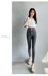 Women's High Waist Stretch Jeans – Slim Denim Pants