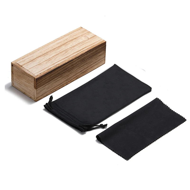 GM Natural Bamboo Wooden Sunglasses Handmade Polarized Glasses Mirror Coating Lenses Eyewear With Gift Box