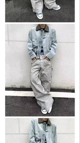 PFNW 2025 Autumn Men's Jeans Loose Long Pants Korea Fashion High Street Solid Color Male Wide Leg Trousers 28W9729