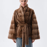 Women's Belted Faux Fur Jacket
