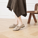 AIYUQI 2026 New Women's Flats Shoes Hand-sewn Pleats Women Loafers Large Size Casual Leather Female Shoes