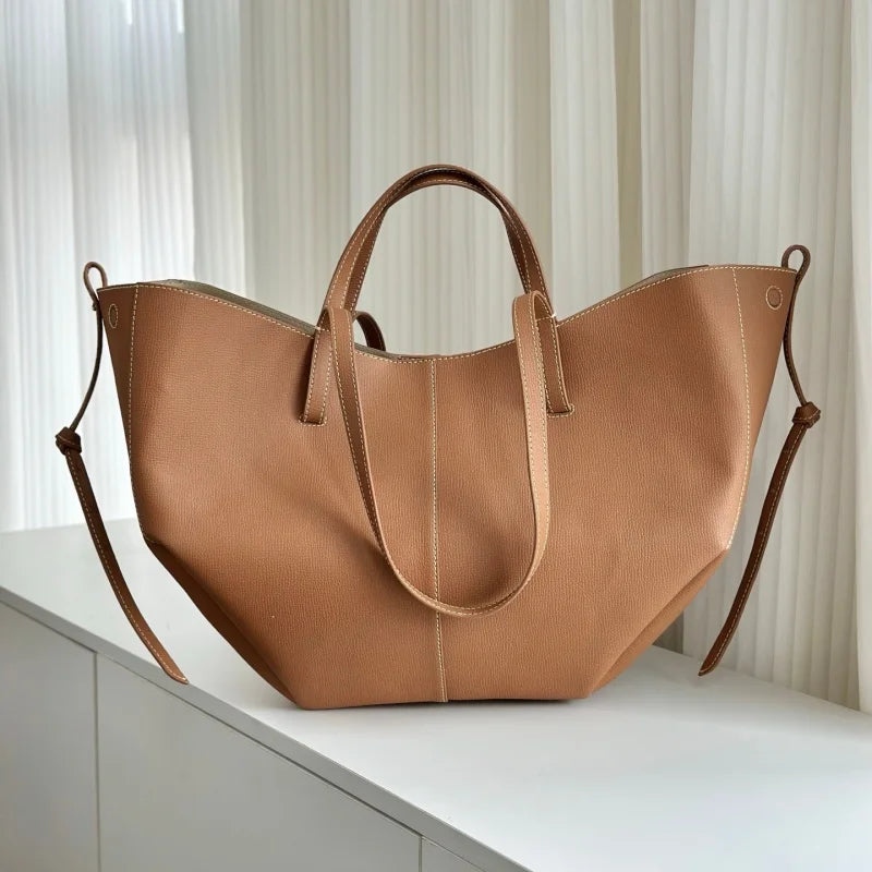 Lychee-Grain Cowhide Tote | Luxury Leather Handbag