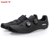 Santic Men's Cycling Shoes New Hardness16 Titanium Alloy Sole Auto-Lock Outdoor Bicycle Sneaker Adjustable Pro Road Racing Shoes