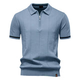 AIOPESON Men's Slim Fit Zipper Polo Shirt | Sport & Office