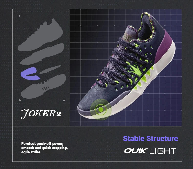 361 ° Joker 2 Low Men Basketball Shoes New Trendy Chic Breathable Shock-Absorbing Wear-resistant Male Sneakers 672611110