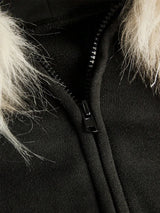 Autumn and Winter Women's Y2K GOTH Zipper Hoodie, Hairy Neck Hat, Slim Fit Long Sleeved Coat, Daily Punk Street Wear Coat