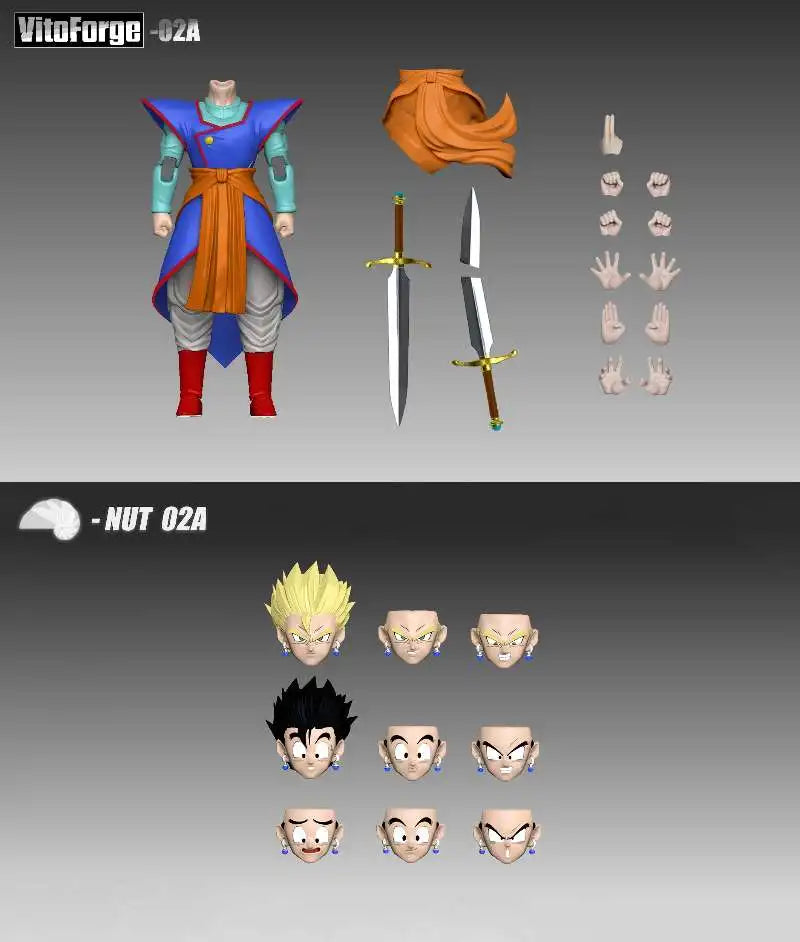 VitoForge Dragon Ball Super Saiyan Gohan Supreme Kai Realm Training Costume Realm Sword Magistrate Anime Action Figure Toy