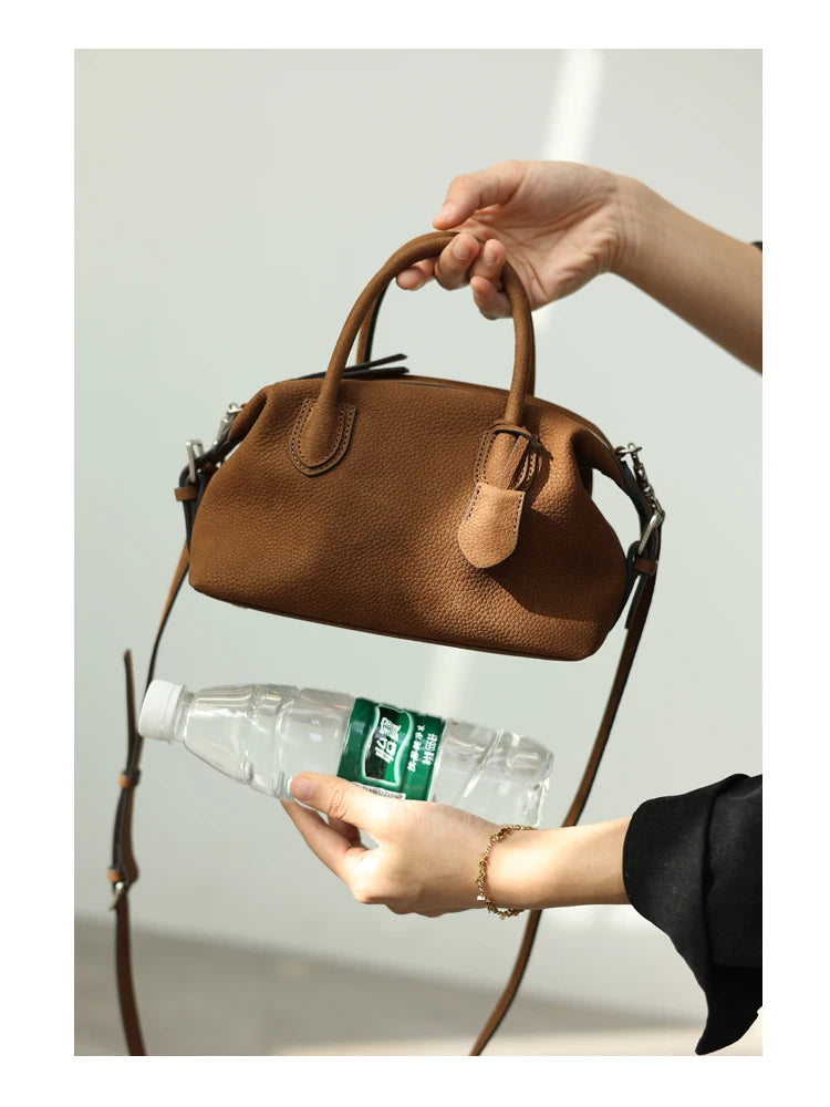 Women Genuine Leather Luxury Crossbody Bags With Adjustable And Detachable Shoudler Strap Elegant Soft Handbag