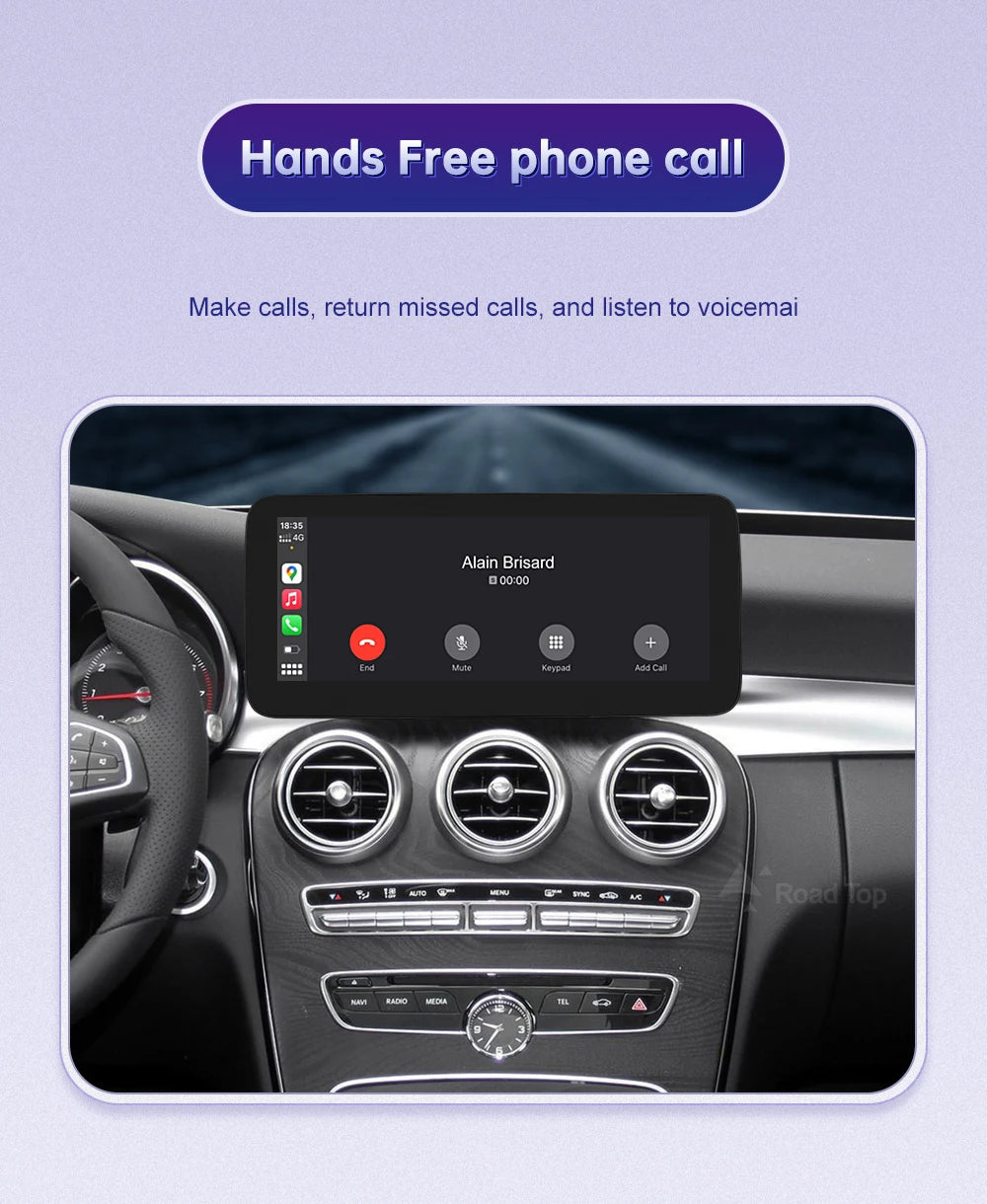 Linux CarPlay Screen for Mercedes-Benz W205 GLC V-Class | Wireless Android Auto