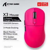 ATTACK SHARK X3/X3Pro Wireless Gaming Mouse PAW3395 26K DPI Tri-Mode Bluetooth Wired Ultra Lightweight High Quality Mouse