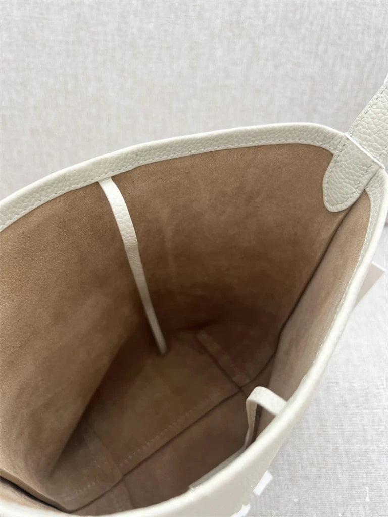 25 year new cowhide lychee pattern single shoulder commuting versatile large capacity bucket bag