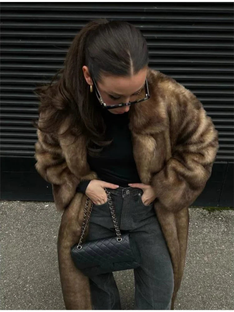 Women's Luxury Faux Fur Long Coat