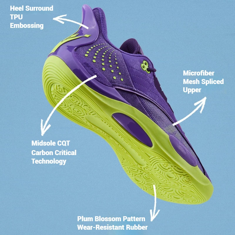 361 Degrees Team Joker Men Basketball Shoes Combat Rebound Anti-slip Wear-resistant CQT-QU!K Stable High-top Sneakers 572511105