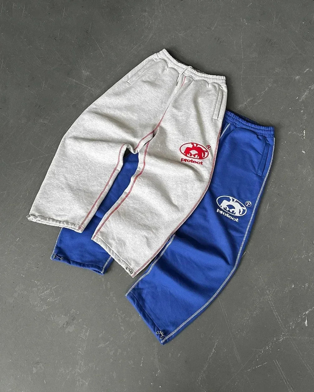 Men's Y2K Embroidered Wide-Leg Pants