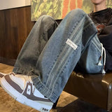 Men's Retro High-Waist Loose Straight Denim Jeans