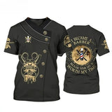 Men's Barber-Style Graphic Tee | Round Neck Short Sleeve