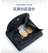 New Women Genuine Leather Mini Wallet RFID Folding Simple Ultra-thin Small Soft Cowhide Wallet Female Card Holder Coin Bags