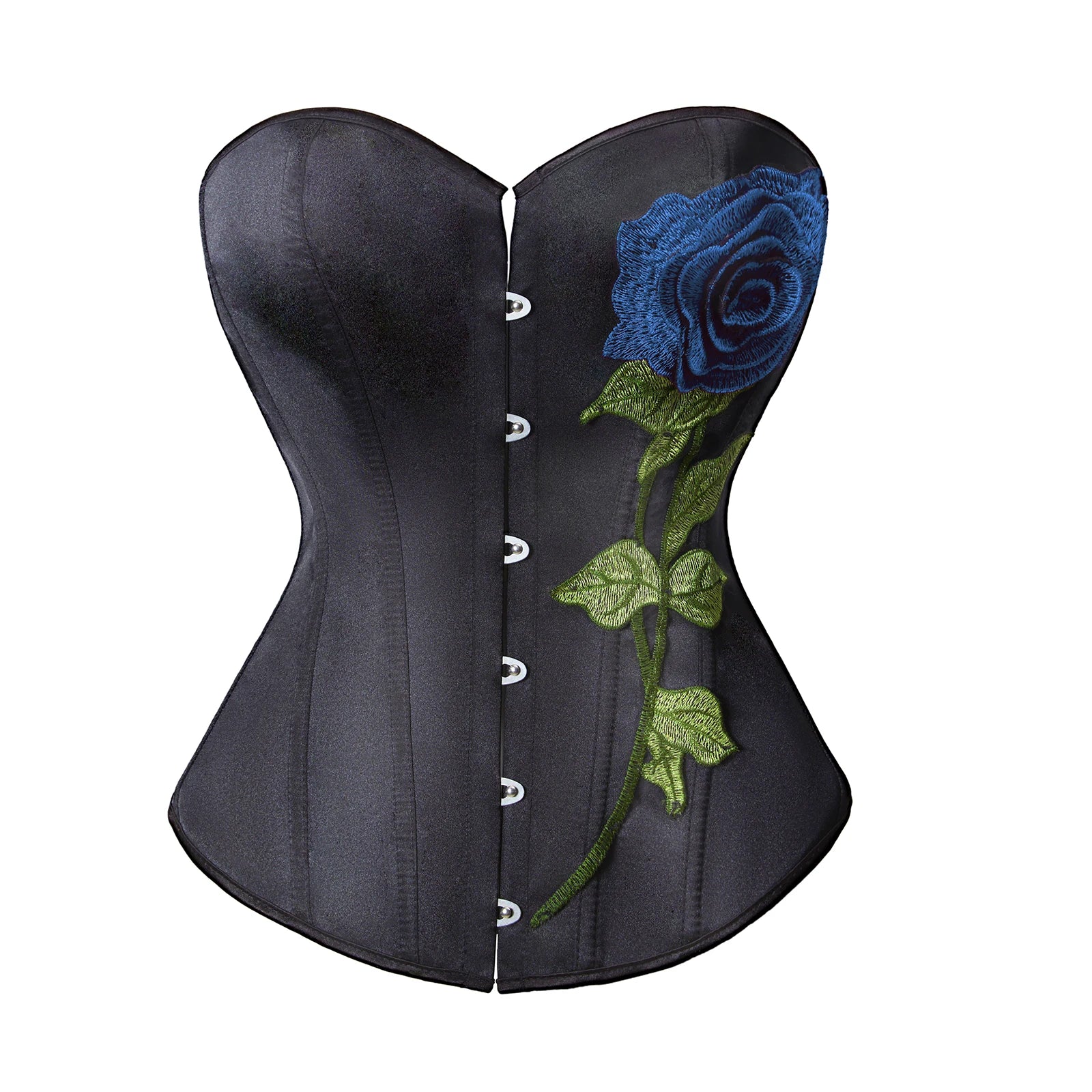 Floral Embroidered Lace-Up Corset Top