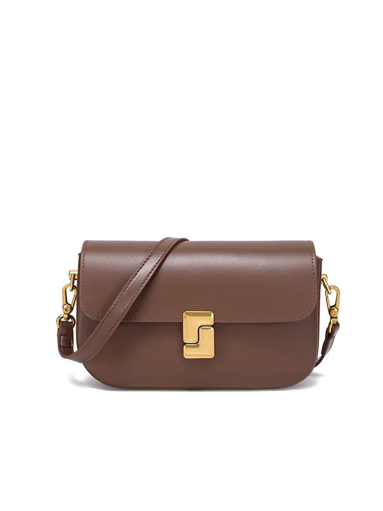Women’s Split Leather Shoulder Bag Trend Brand Small Square Bags Luxury Designer Handbag Messenger bag for Female