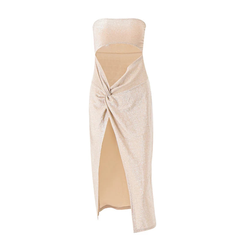 Elegant Sequined Patchwork Party Dress