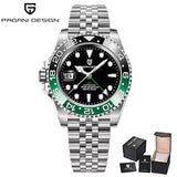 PAGANI DESIGN Men Watch GMT40mm Mechanical Watch Top Brand Sapphire Glass Stainless Steel Waterproof Clock RelogioMasculino Gift
