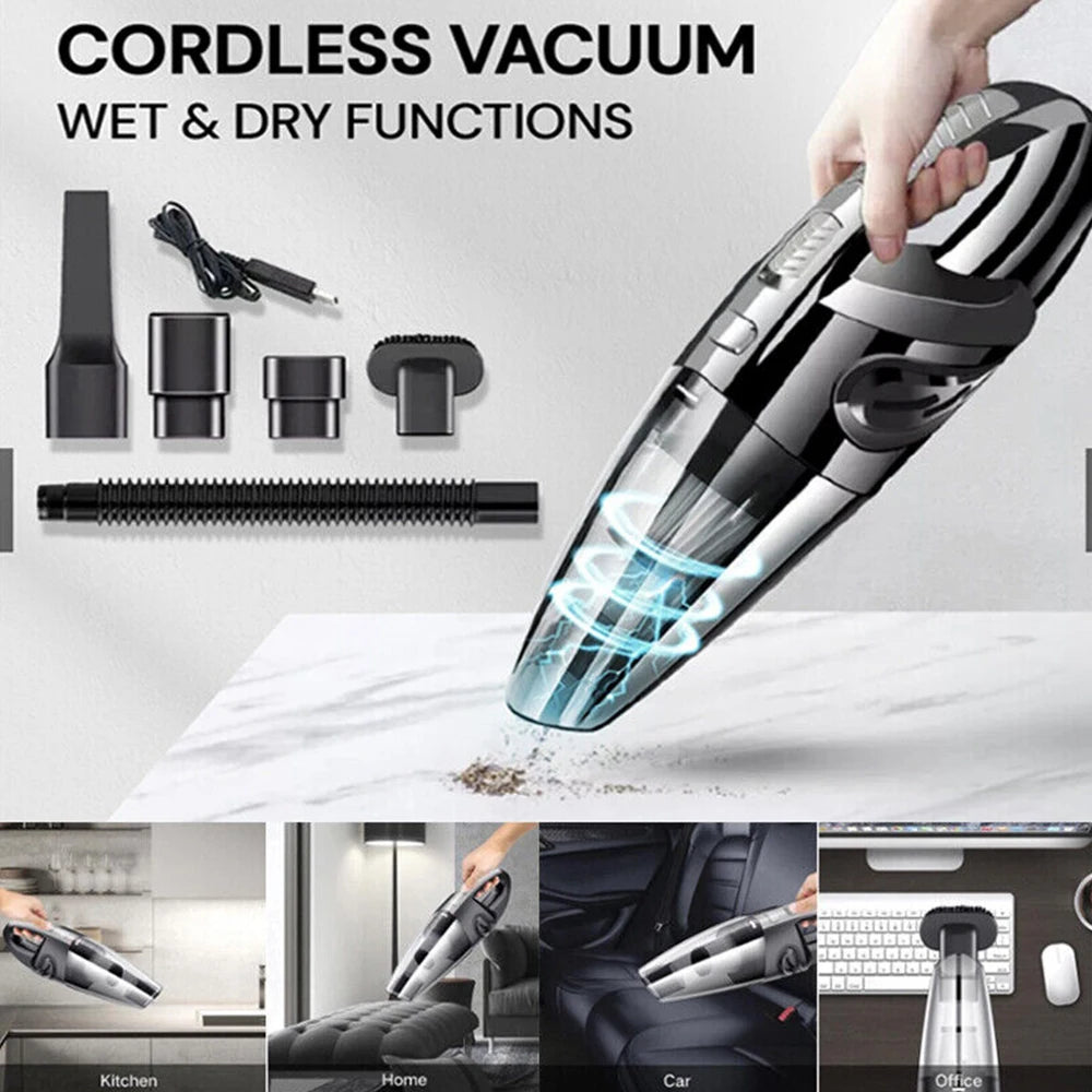 Cordless Handheld Vacuum | 6000Pa Wet & Dry | USB