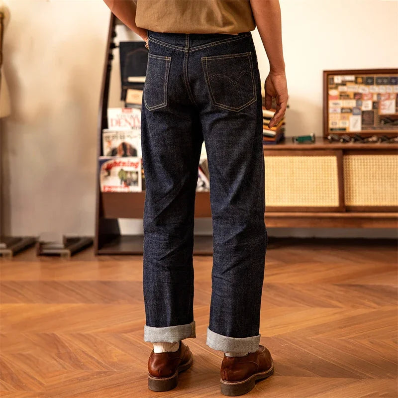 Vintage High-Rise Selvedge Denim Jeans for Men | 14oz