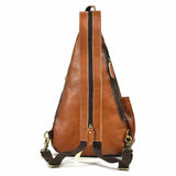 Single Shoulder Bagpack Genuine Leather Chest Bag Outdoor Riding Bag Chest Packs For Biker Men Male Sling Bags Cow Leather
