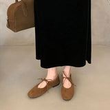 Round Toe Mary Jane Flats with Butterfly Knot