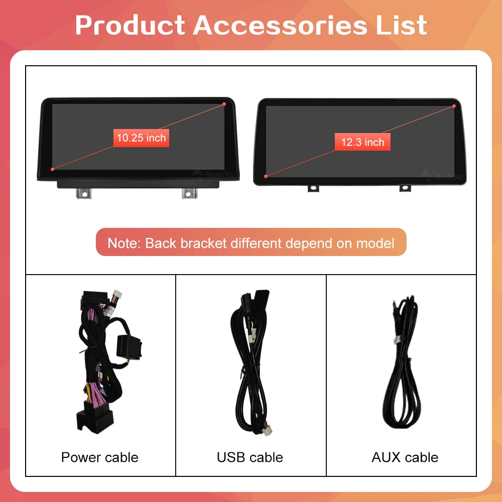 RoadTop 10.25"/12.3" Wireless CarPlay & Android Auto Screen for BMW X5 X6