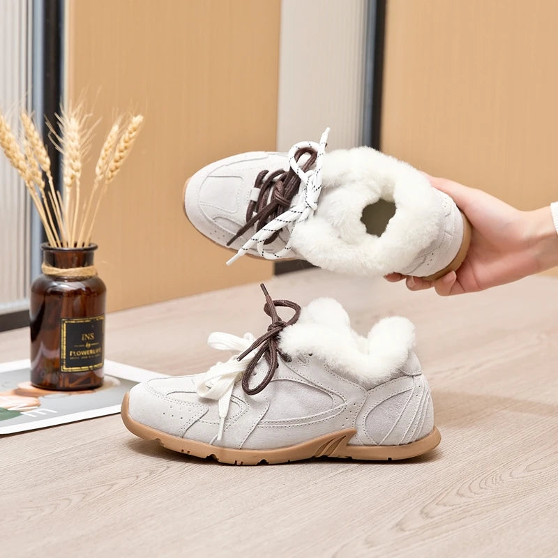 AIYUQI Women Winter Sneakers Genuine Leather 2026 New Non-slip German Training Shoes Women Large Size Flat Female Winter Shoes