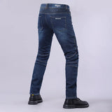 Men's Winter Biker Jeans Motocycle Denim Pants Male Stretch Original Long Trousers Off-road Protection Pants Plus Size 5XL