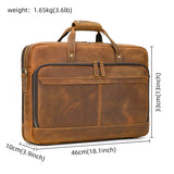 Men Briefcase Genuine Leather Laptop Bag 14 15.6" PC Doctor Lawyer Computer Bag Cowhide Male Briefcase Leather Men Business Bag