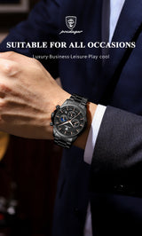 POEDAGAR 928 Men's Luxury Chronograph Watch | Luminous & Waterproof