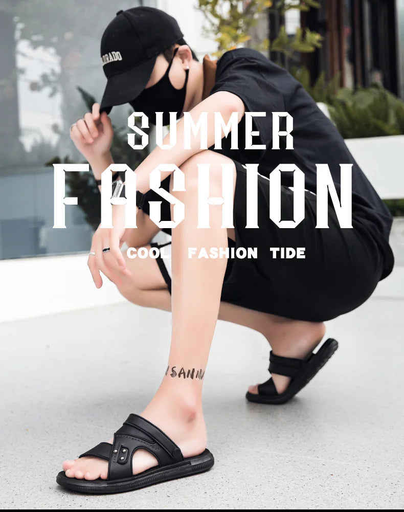 Summer Men Sandals Open Toe Flat Mens Casual Shoes Outdoor Walking Sandals for Men Beach Shoes sandalias hombre Men slippers