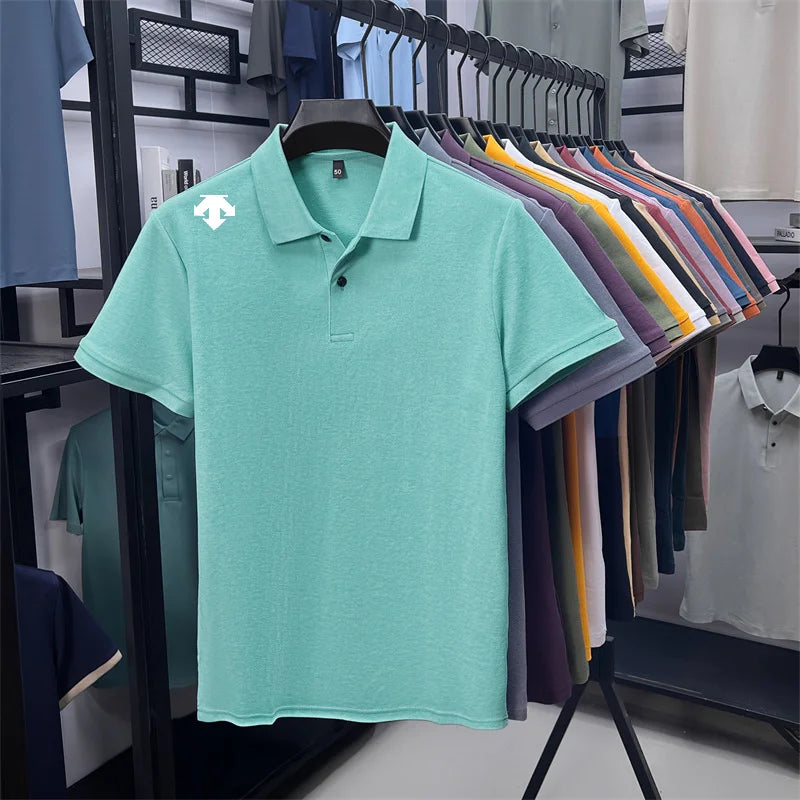Men's Luxury Cotton Polo | Geometric Print Summer Shirt