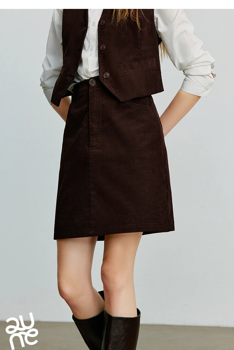 Toyouth Corduroy A-Line Mini Skirt | Autumn 2025