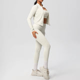 3pcs Sportswear Yoga Set Gym Sports Bra Zipper Jacket Leggings Clothes Sportswear Yoga Suits For Women Fitness Set Tracksuit