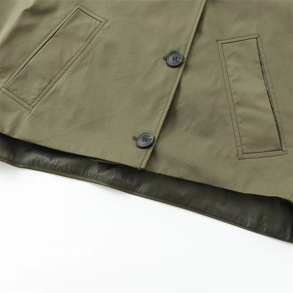 European Style Hooded Trench Jacket