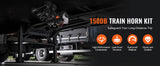 SucceBuy Train Horns Kit, 4 Trumpet Air Horn Kit, 150dB Train Horns for Pickup Trucks 12V 120 psi Air Compressor for Truck Train