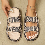 Leopard Print Cloud Slides – Soft Thick-Sole Summer Beach Sandals