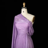 Sharon Said One-Shoulder Draped Chiffon Evening Gown SF199