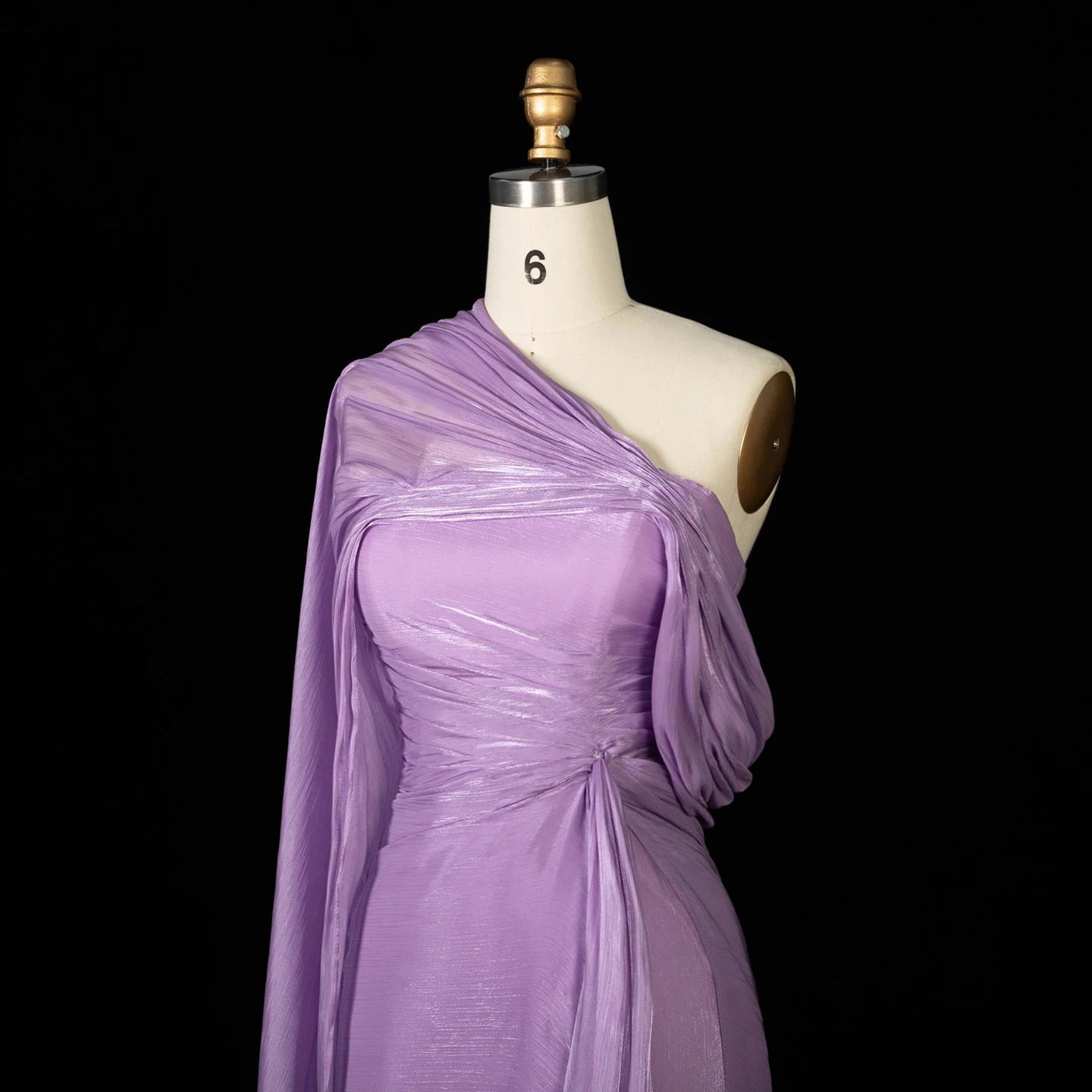 Sharon Said One-Shoulder Draped Chiffon Evening Gown SF199