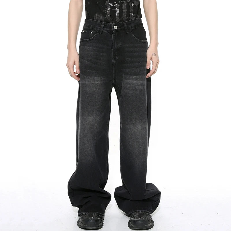 Men’s Vintage Gradient Wide-Leg Jeans